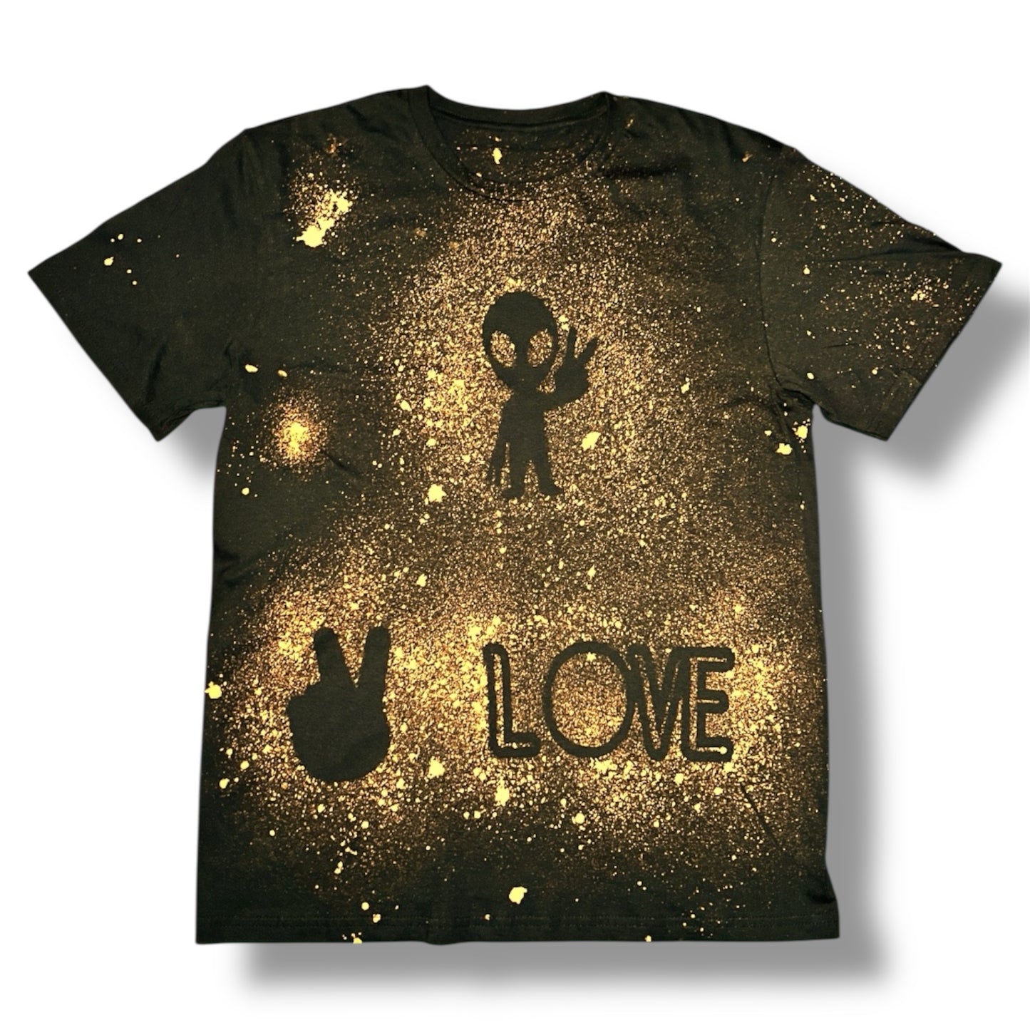 Peace Love bleach print Tee